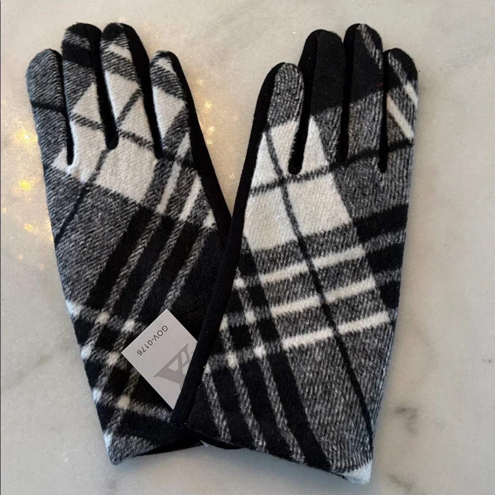Tartan Gloves Touch Screen Winter Warm Medium NEW